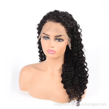 Cheapest Preplucked 100 Virgin Indian Human 18 24 Inch Short Deep Wave Curly 360 Lace Frontal Wig